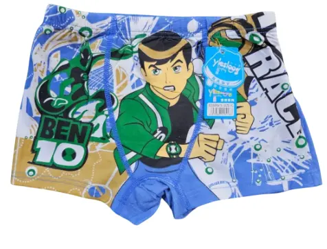 3pcs  Ben 10 Cartoon Themed Boys’ Boxers 100% Cotton – Comfortable Kids Underwear