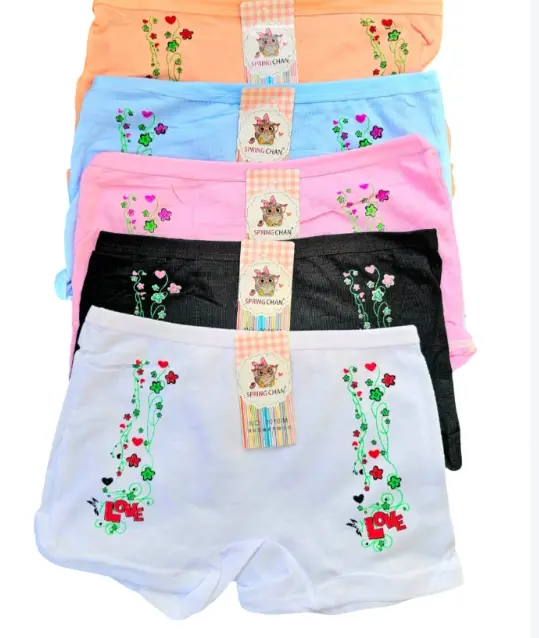 6 Pieces Kids Pant Set Soft Cotton Boys & Girls Underwear Breathable Comfortable Stretchy Everyday Innerwear Multi-Color Pack