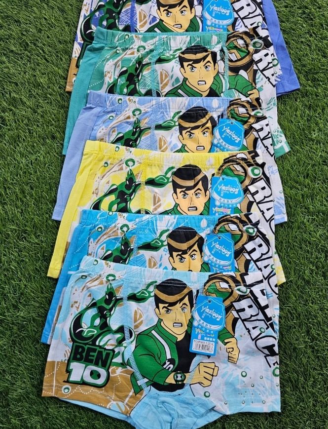 3pcs  Ben 10 Cartoon Themed Boys’ Boxers 100% Cotton – Comfortable Kids Underwear