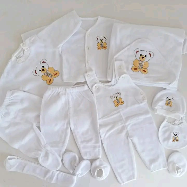 11 Pcs Baby Receiving Set 👶💖
Carefully curated to give your newborn everything they need, this complete set is made from soft, gentle, and breathable fabric that keeps your baby cozy all day and nig