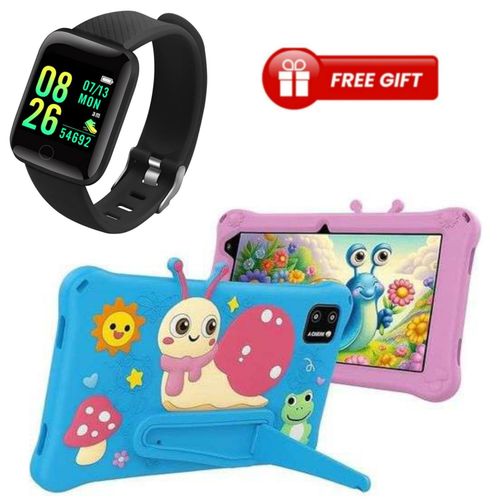 Modio M796"7-INCH DISPLAY 5G KIDS STUDY TABLET 6GB RAM + 256 GB ROM ,BATTERY 4000mAh SIM CARD ENABLED -WI-FI + WATCH
