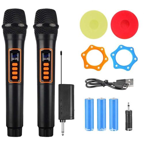 Professional Wireless Microphone VHF 2 Channel Mic