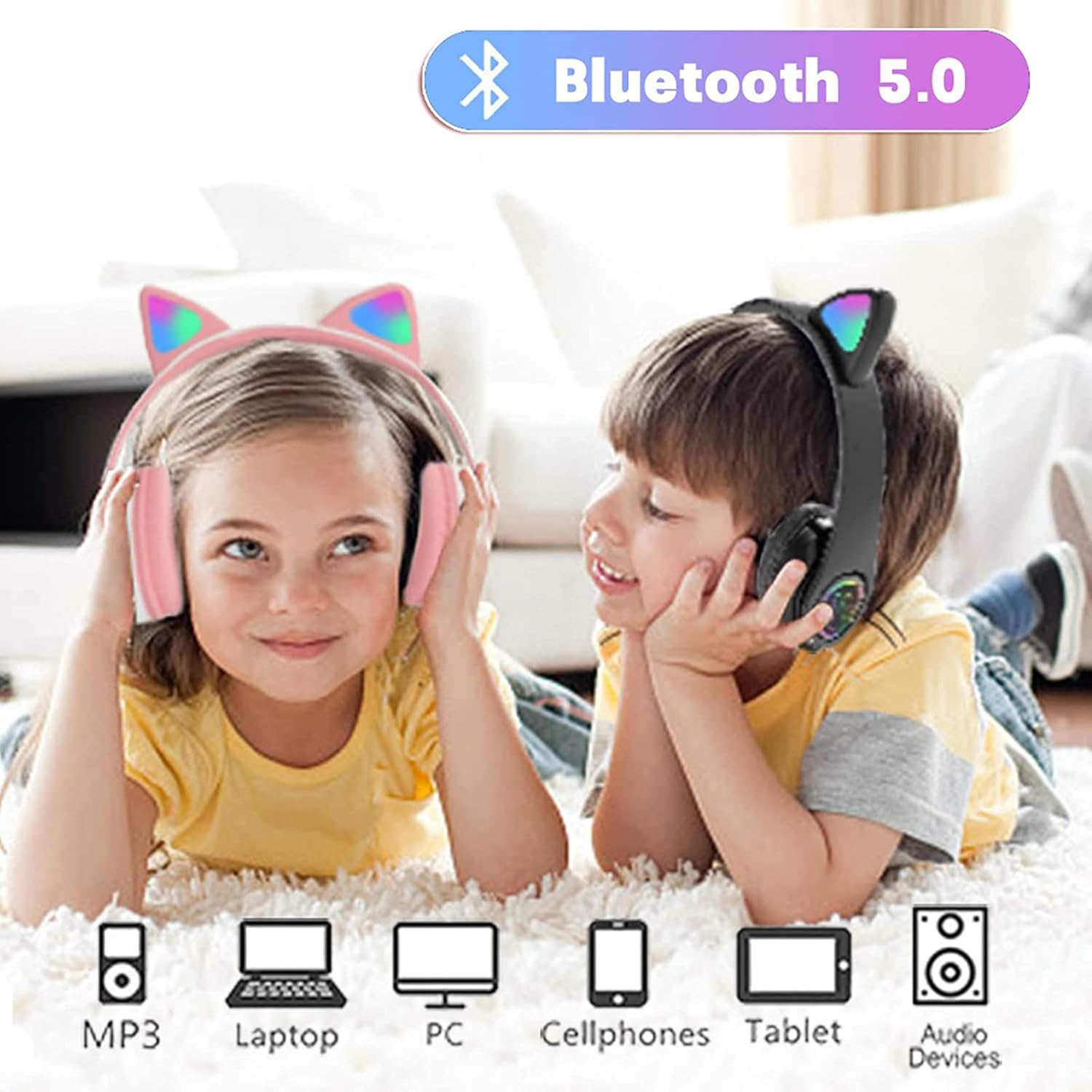 Headphones Cat headphones wireless Super Bass Headset