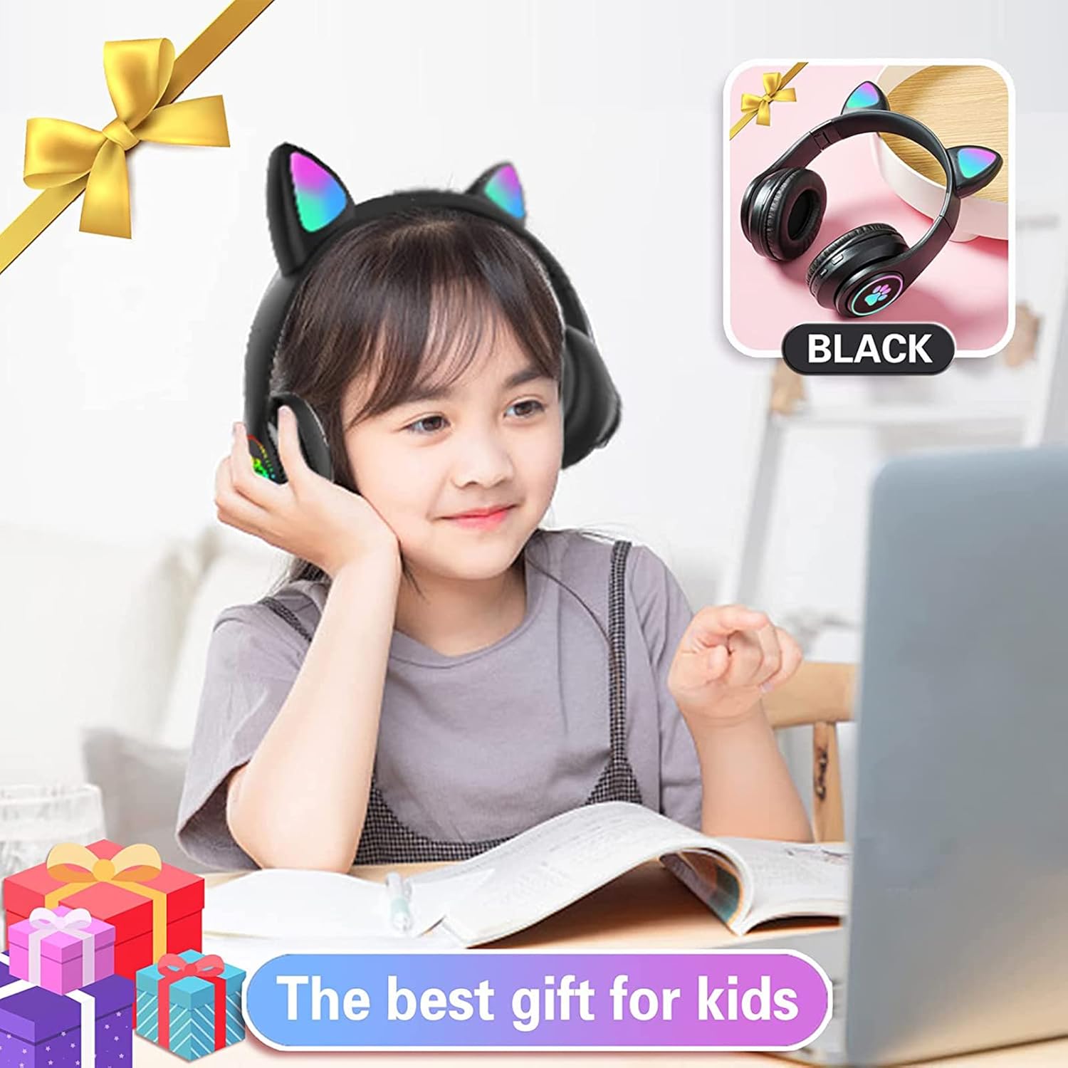 Headphones Cat headphones wireless Super Bass Headset