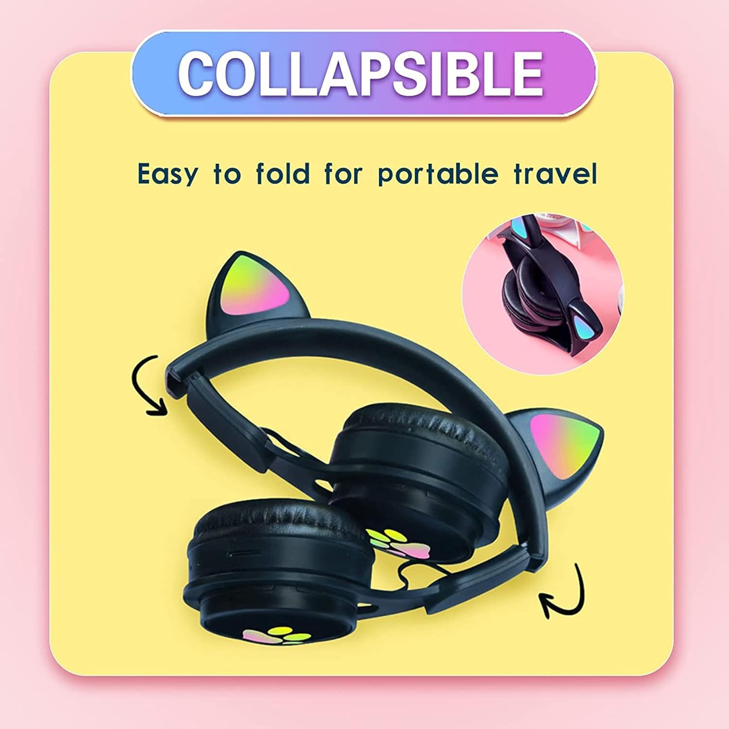 Headphones Cat headphones wireless Super Bass Headset