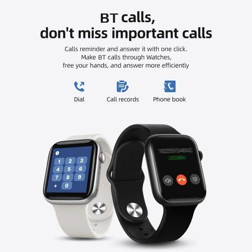 Global Version Smart Watch T500 PLUS 1.54'' IPS Full Touch Screen MTK2502 Chipset Fitness Tracker Sleep/Heart Rate Monitor BT Call/Music/Messages Push/Remote Camera Control Smartwatch for Men Women