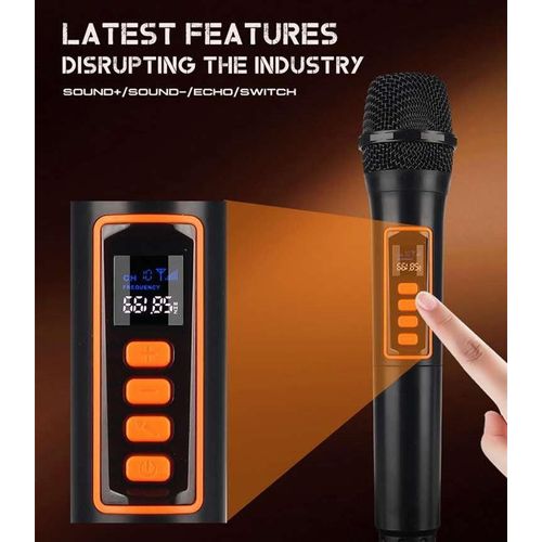 Professional Wireless Microphone VHF 2 Channel Mic