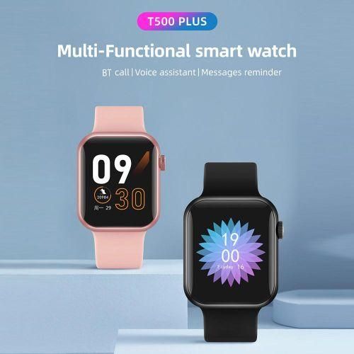 Global Version Smart Watch T500 PLUS 1.54'' IPS Full Touch Screen MTK2502 Chipset Fitness Tracker Sleep/Heart Rate Monitor BT Call/Music/Messages Push/Remote Camera Control Smartwatch for Men Women