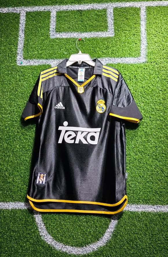 Original REAL MADRID HOME JERSEY- Classic Teka Black Edition Retro Kit Football Jersey ; Best Quality Unisex Real Madrid - Classic Teka Edition Jersey Retro Kit