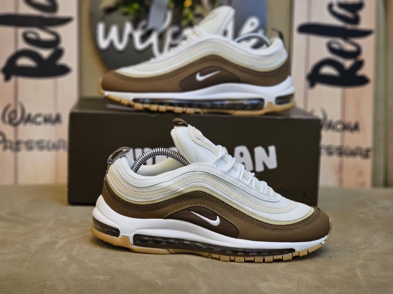 OFFER!! ORIGINAL AIR MAX 97 ''CREPE BROWN'' Men Sneakers ;Authentic & Best Quality Men's Shoes/Women's Shoes Unisex Sneakers