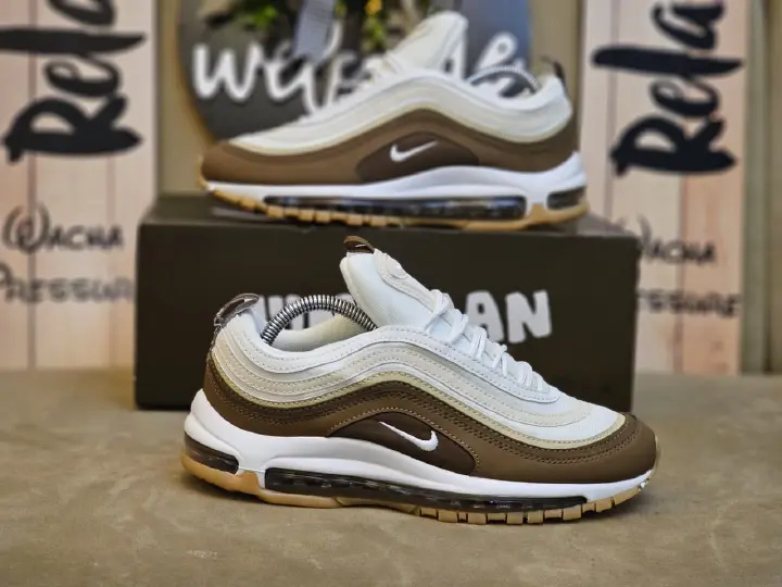 OFFER!! ORIGINAL AIR MAX 97 ''CREPE BROWN'' Men Sneakers ;Authentic & Best Quality Men's Shoes/Women's Shoes Unisex Sneakers