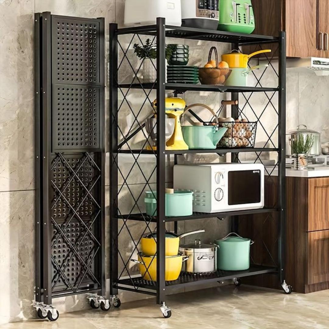 Foldable Kitchen Rack with wheels