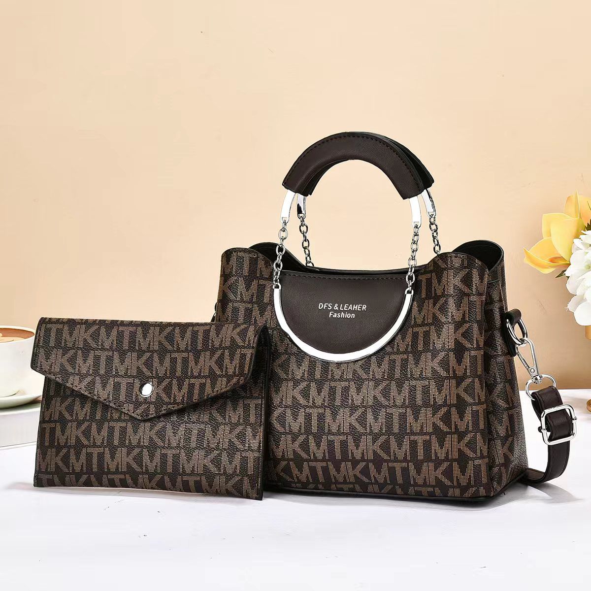 Luxury Women’s Handbag Set 2-in-1 Designer Pattern Shoulder Bag with Matching Wallet