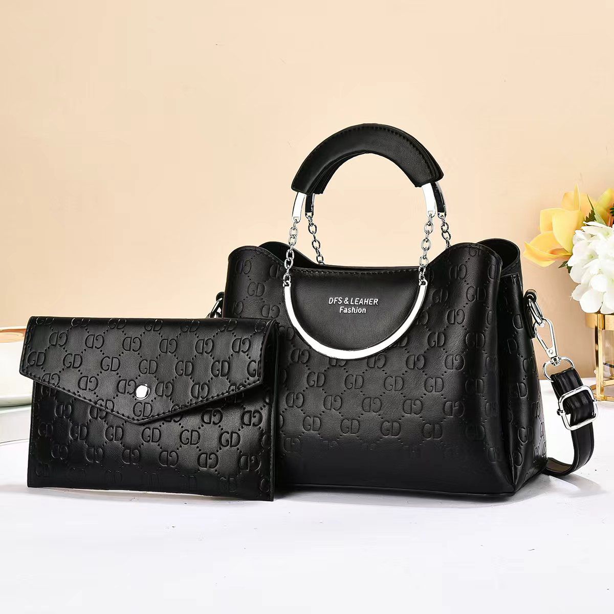 Luxury Women’s Handbag Set 2-in-1 Designer Pattern Shoulder Bag with Matching Wallet