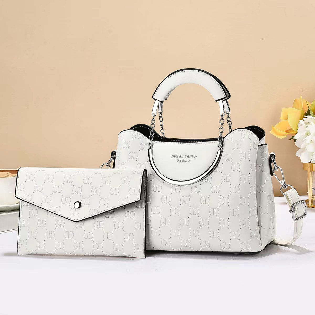Luxury Women’s Handbag Set 2-in-1 Designer Pattern Shoulder Bag with Matching Wallet