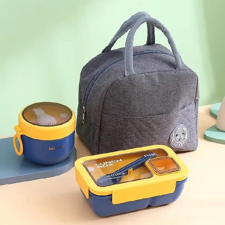 Jaza Keja Lunch Bento Box Set Portable Leak Proof Storage Box Soup Cup With Lid Thermal Bag Reusable Insulated Food Containers for Office Lunch Kids Back To School