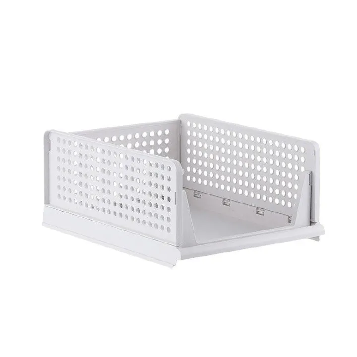[Limited Offer]Jaza Keja 1PC Stackable Plastic Closet Organizer Box with Sliding Drawers Bins Foldable Storage Basket for Wardrobe Cupboard Kitchen Bathroom Office