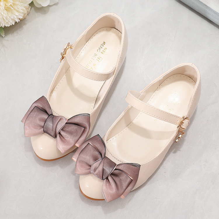 New girls' leather shoes bow princess shoes with dresses, high heels and shoes are suitable for daily casual birthday, school party and dinner performances.