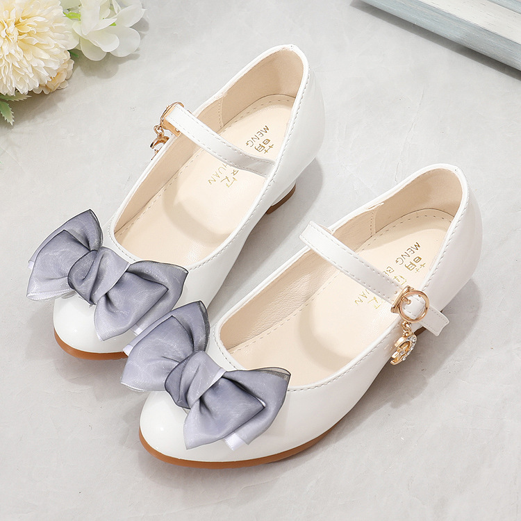 New girls' leather shoes bow princess shoes with dresses, high heels and shoes are suitable for daily casual birthday, school party and dinner performances.