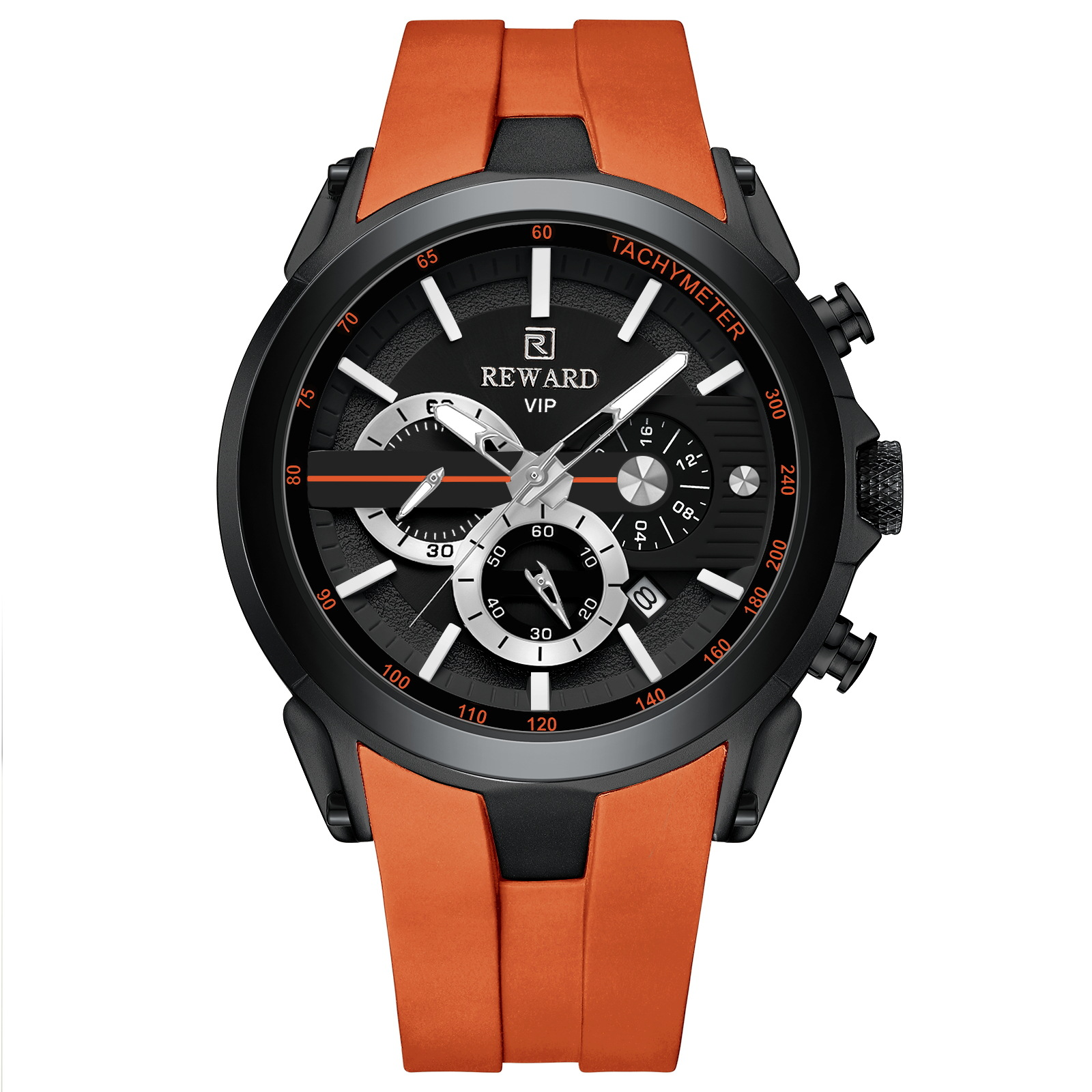 Reward new men's quartz watch multifunctional sports watch waterproof luminous chronograph silicone with men's watches