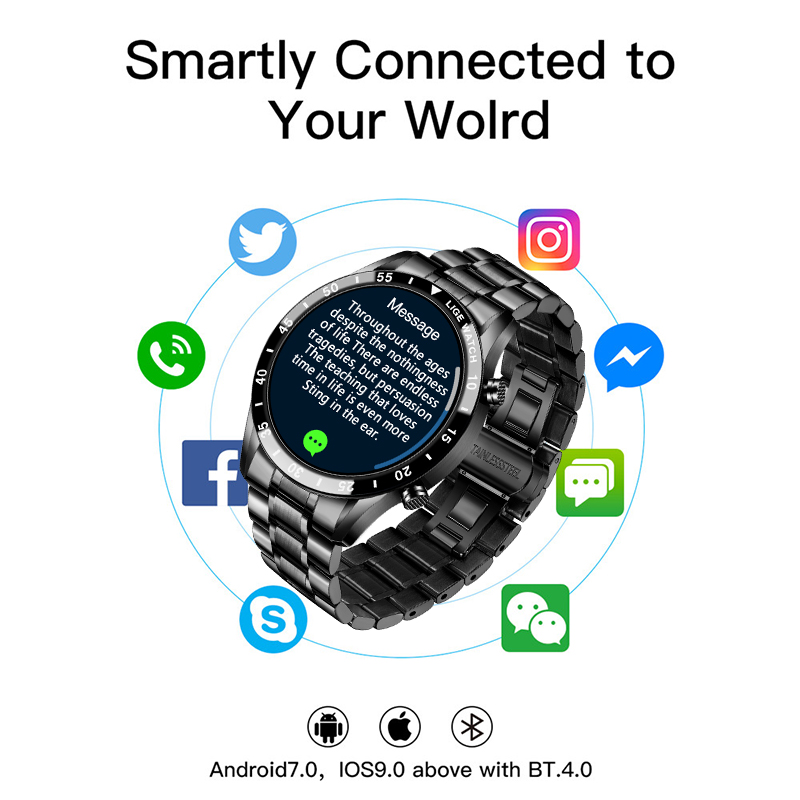 LIGE new men's smart watch multifunctional Bluetooth step-by-step blood pressure heart rate detection waterproof watch men's watch is suitable for leisure sports business wear.
