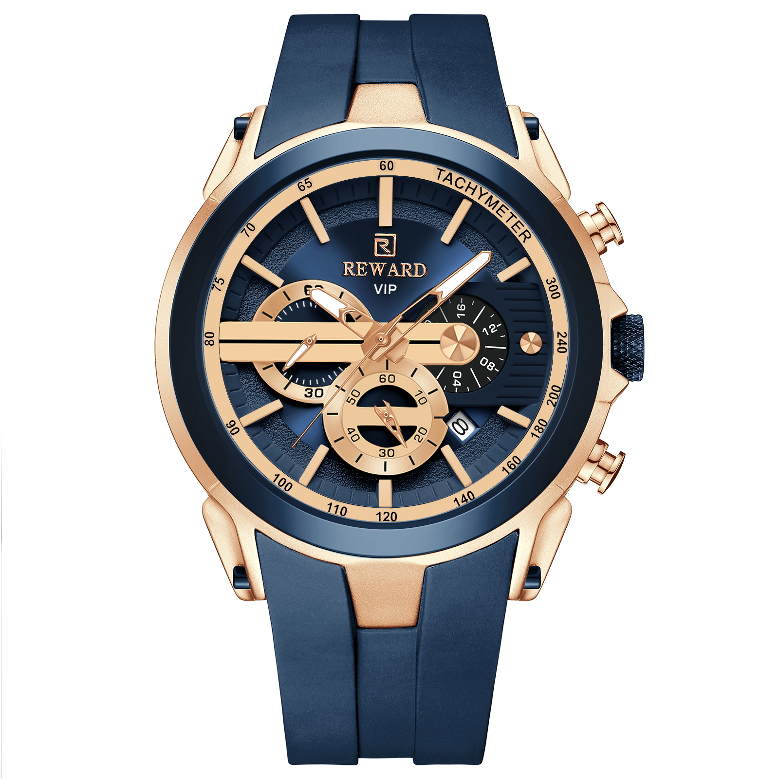 Reward new men's quartz watch multifunctional sports watch waterproof luminous chronograph silicone with men's watches