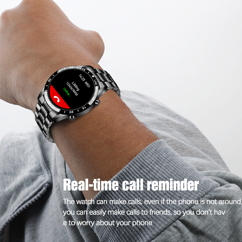 LIGE new men's smart watch multifunctional Bluetooth step-by-step blood pressure heart rate detection waterproof watch men's watch is suitable for leisure sports business wear.