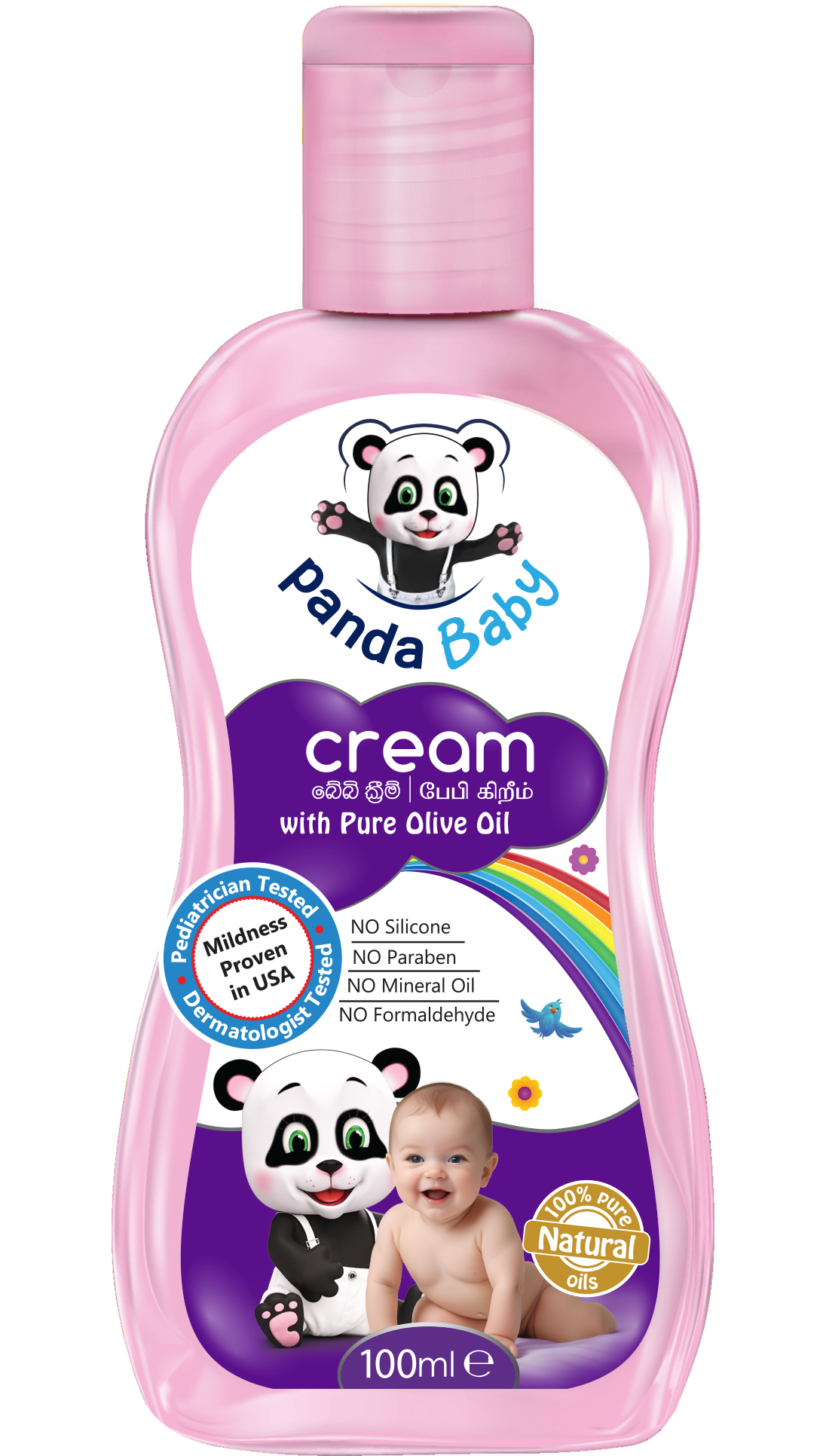Panda Baby Cream with Pure Olive Oil -Nourishes and Softens your Child's Skin