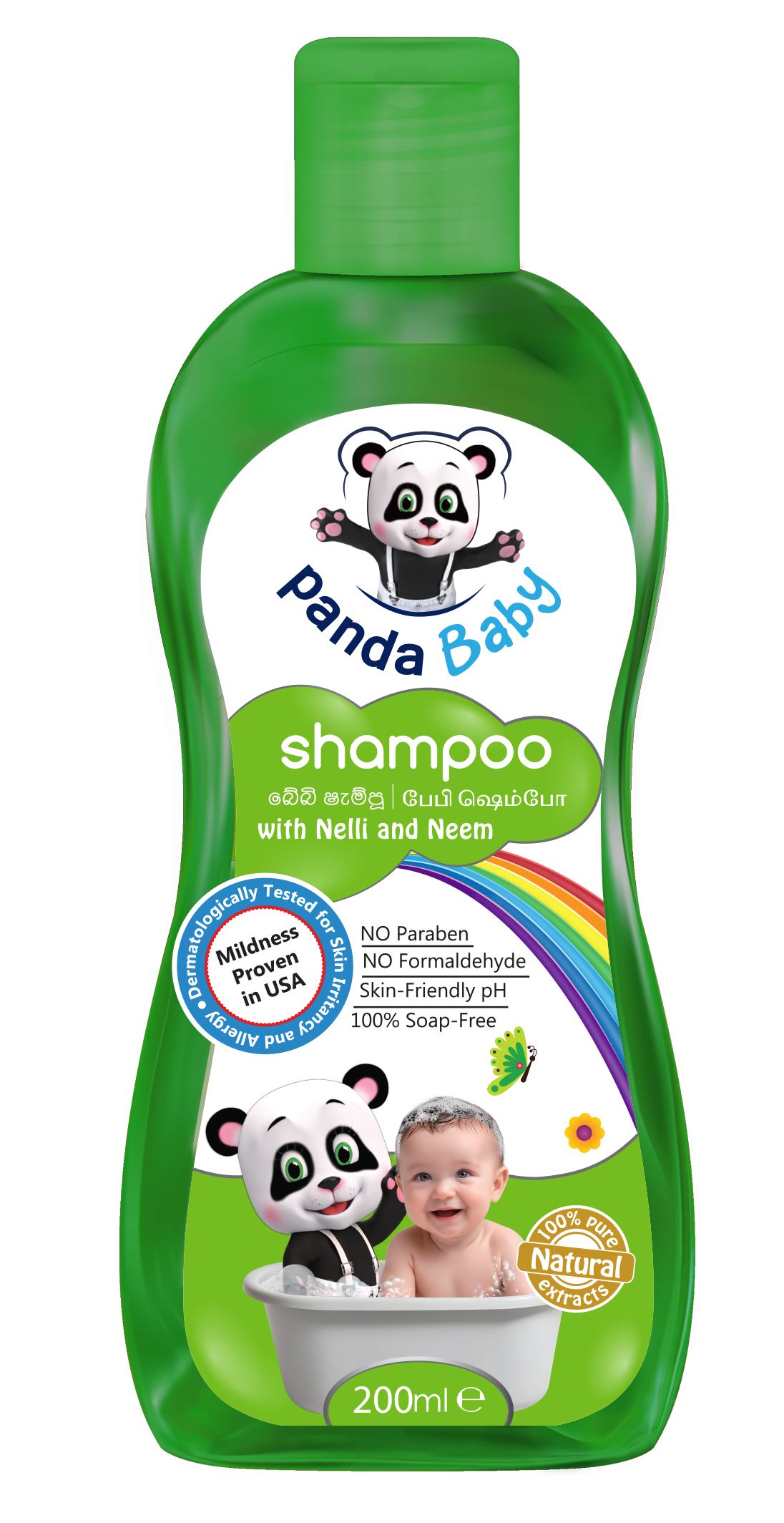 Panda Baby Shampoo  with Neli and Neem - Gentle Cleansing Baby Hair Shampoo