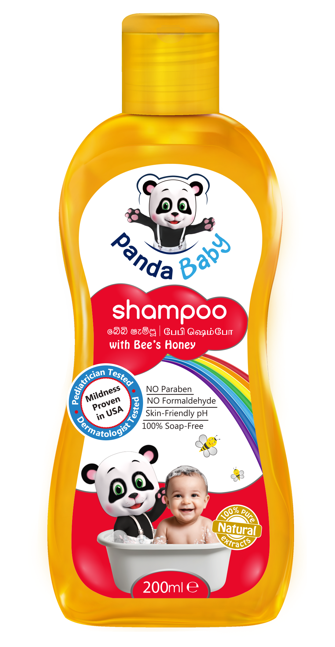 Panda Baby Shampoo  with Bee's Honey - Tangle Free Soft Hair