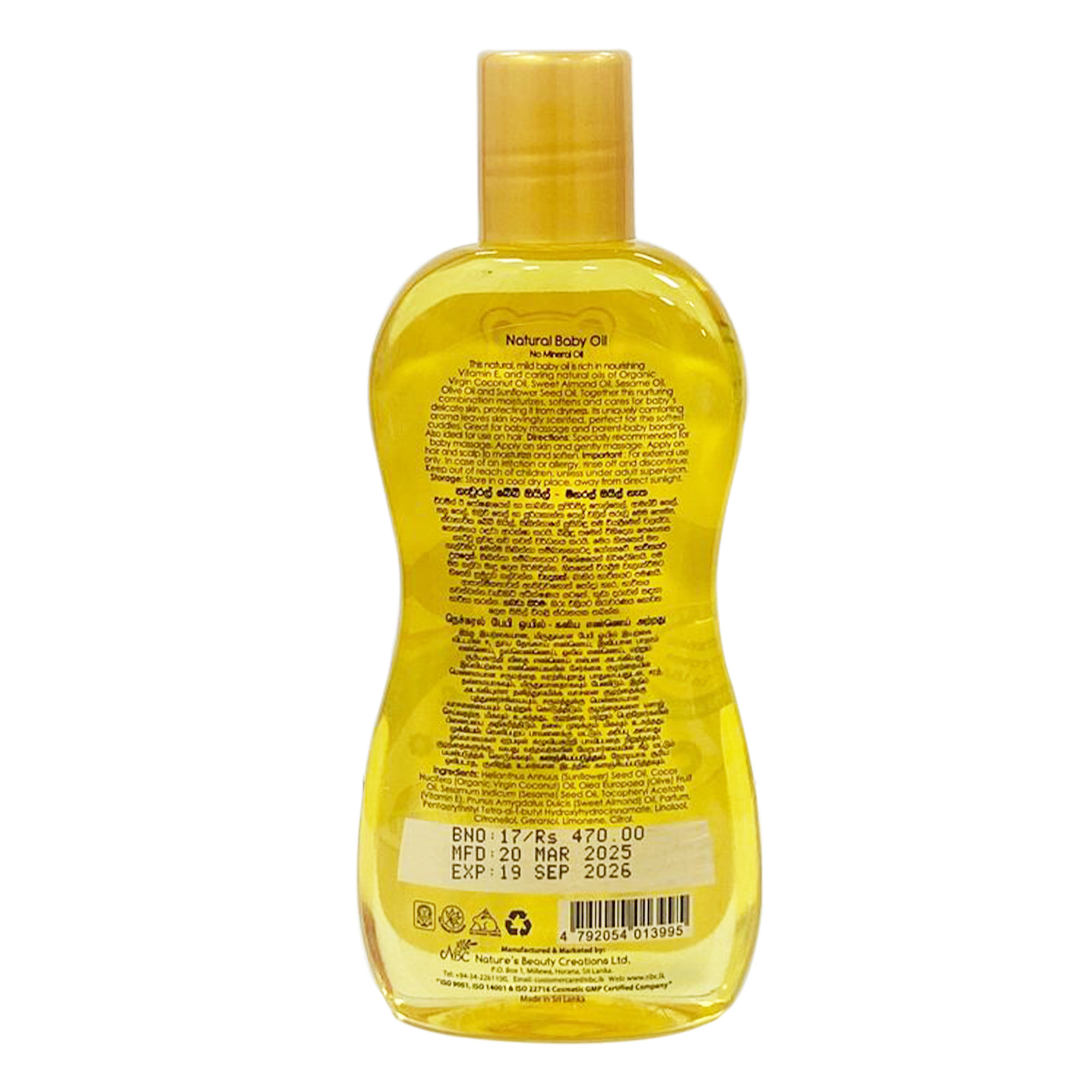 Panda Baby Natural Oil- Hydrating and Moisturizing Oils for Newborn and Babies