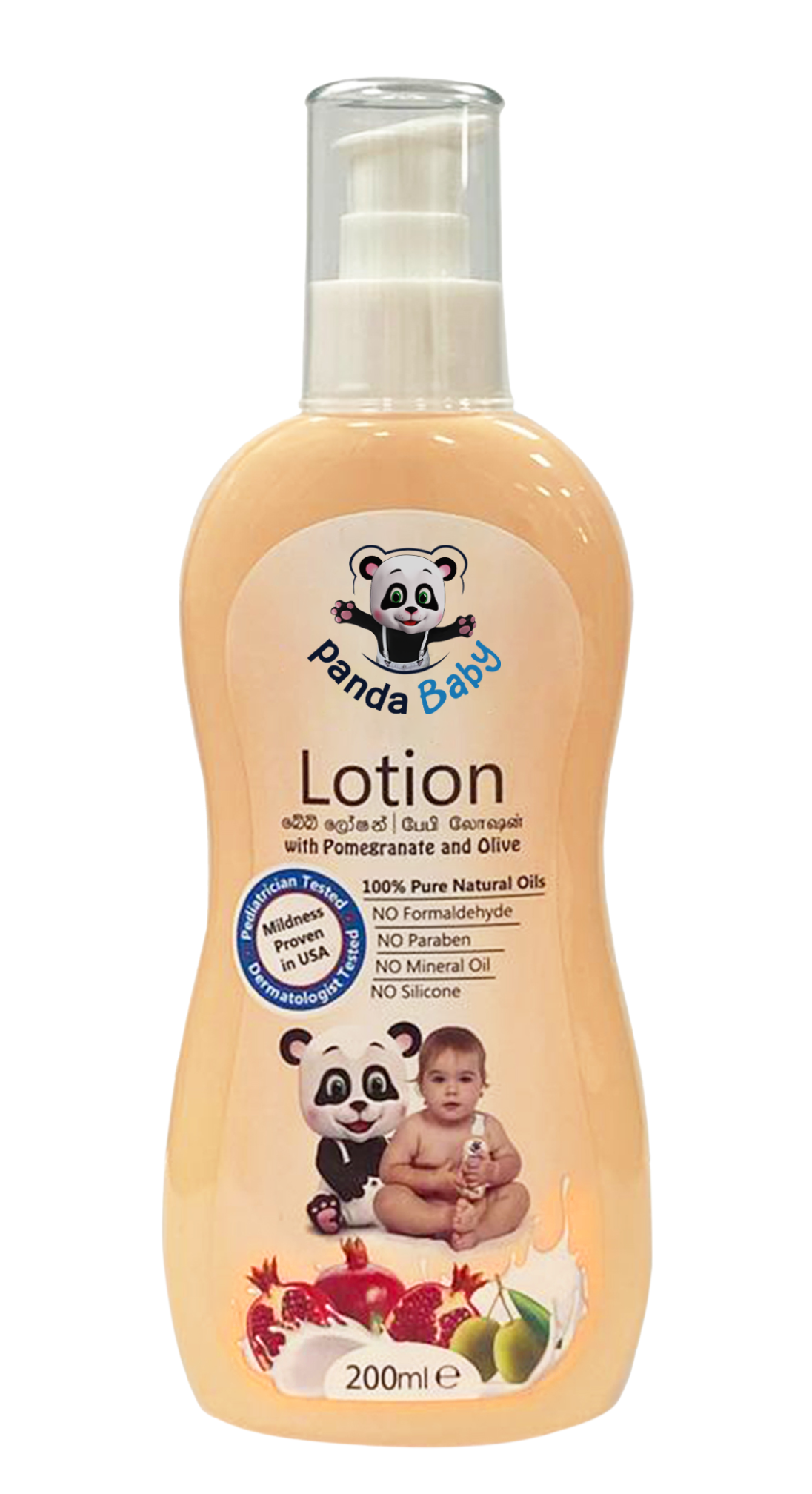 Panda Baby Lotion with Pomegranate and Olive-Enriched with natural Pomegranate, Olive Oil, Virgin Coconut Oil and Vitamin E