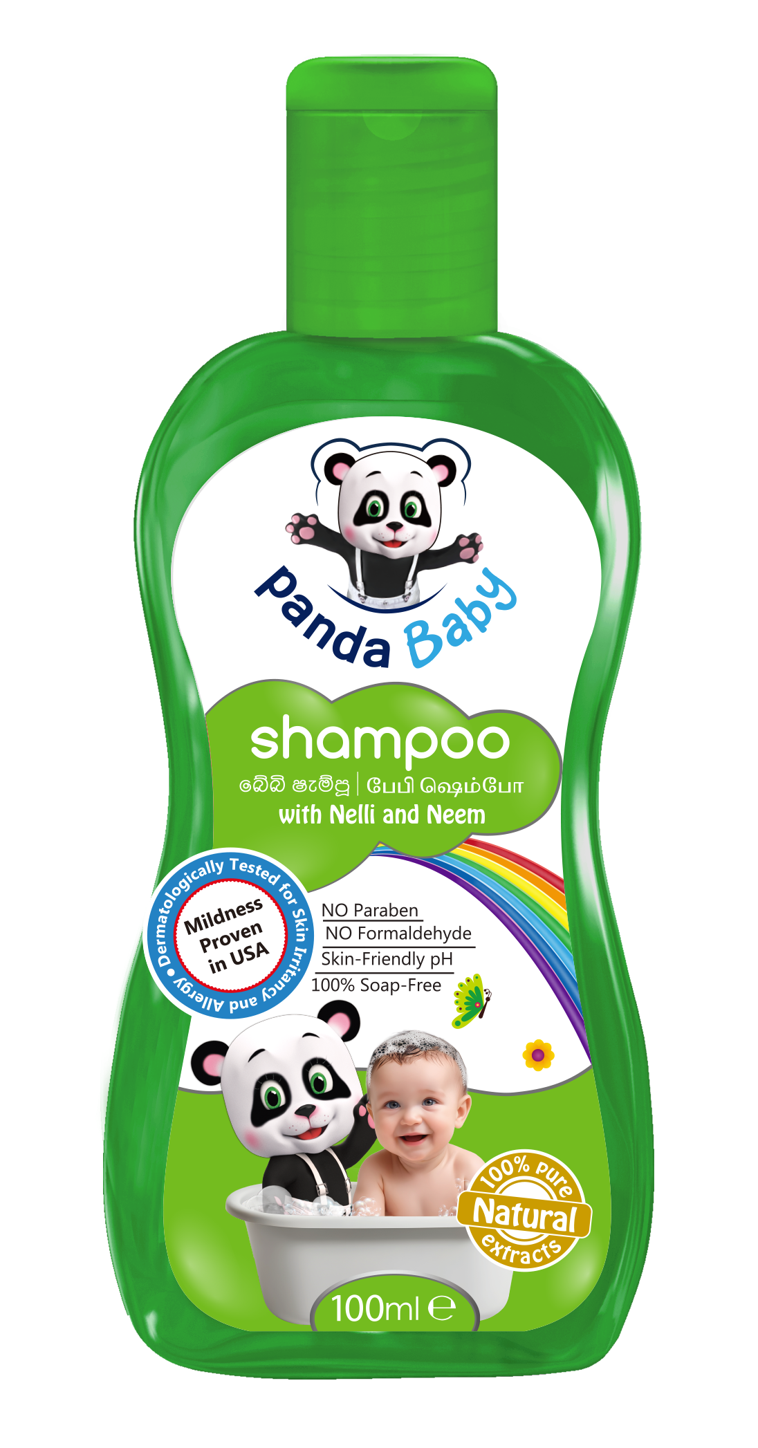 Panda Baby Shampoo  with Neli and Neem - Gentle Cleansing Baby Hair Shampoo