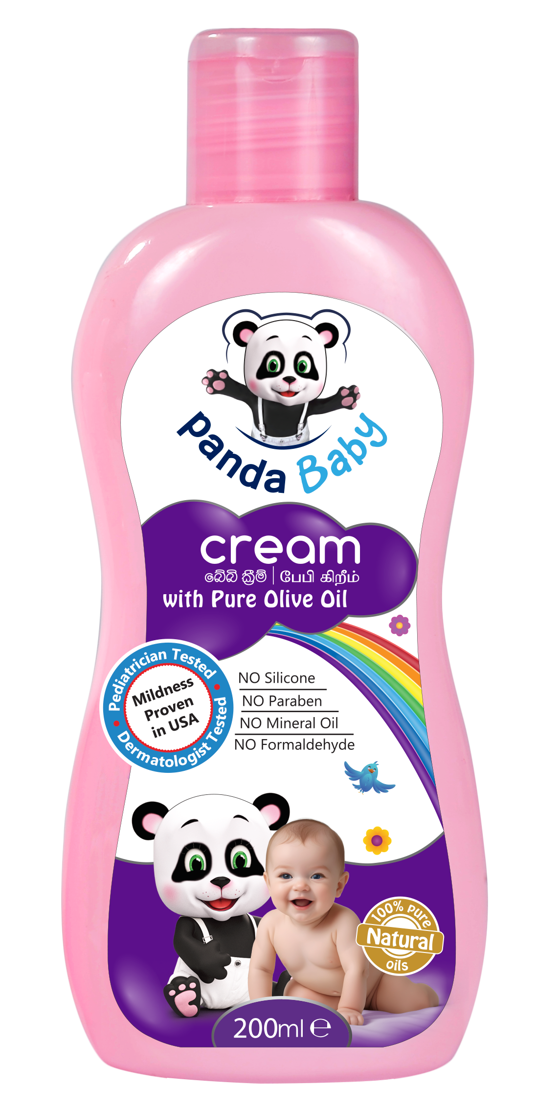 Panda Baby Cream with Pure Olive Oil -Nourishes and Softens your Child's Skin