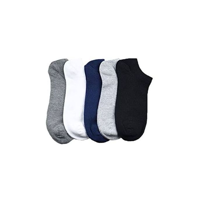 6 Pair Women Ankle Socks Ped Low Cut Fit Crew Size 9-11 Sport Black White Grey Navy