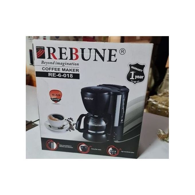Rebune Coffee Maker RE-6-018, 0.65L Compact Drip Coffee Machine with Glass Carafe & 1-Year Warranty