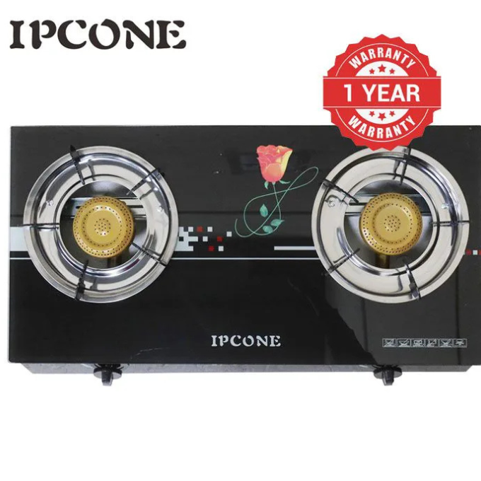 IPCONE 2 Gas Cooker 02 Glass Top Double Burner Gas stove【flowers pattern random】gas cooker 【hot】gas cooker/stove gas cooker cooking gas cooker burner gas cooker stainless