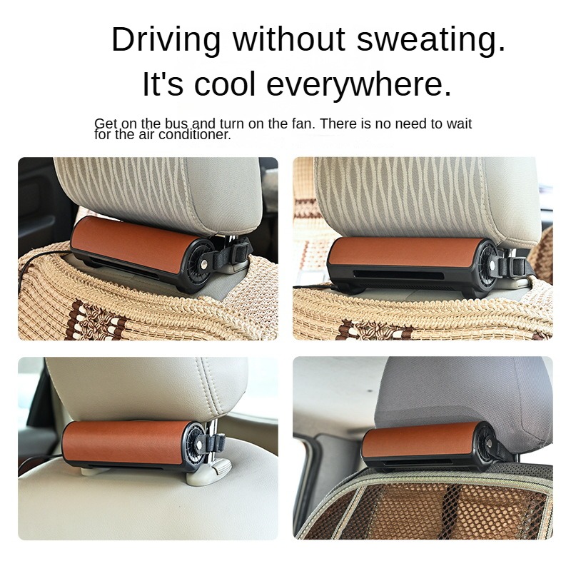 Creative New USB Car Seat Fan, Universal Rear Seat Headrest Fan for Car Backseat, Adjustable Backrest Mount Car Cooling Fan for Passengers, Quiet Auto Vehicle Fan with USB Plug-in