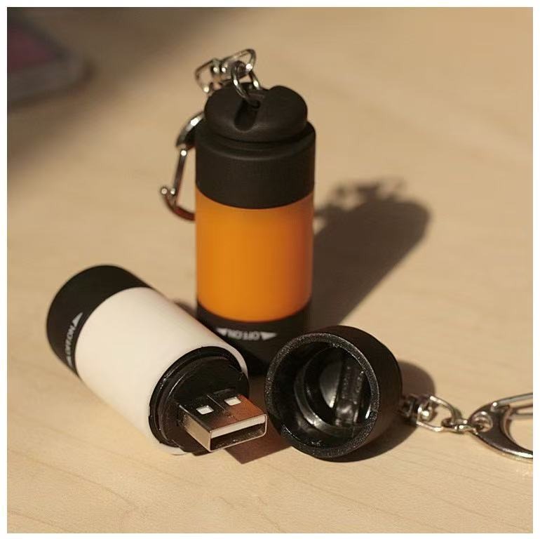 Mini Colorful Ultra-Bright Flashlight — Portable USB-Rechargeable Waterproof LED Keychain Light for Outdoor and Home Use