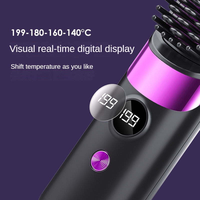 Cordless Heated Hair Straightener — 3-in-1 Dual-Purpose Straightening & Curling Iron, Ideal for Styling Bangs and Curls — Personal Hair Care Tool