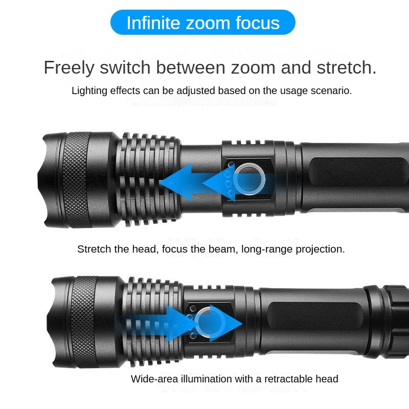 Multifunctional USB-Rechargeable P50 High-Intensity Flashlight — Outdoor Emergency Lighting & Zoomable LED Torch