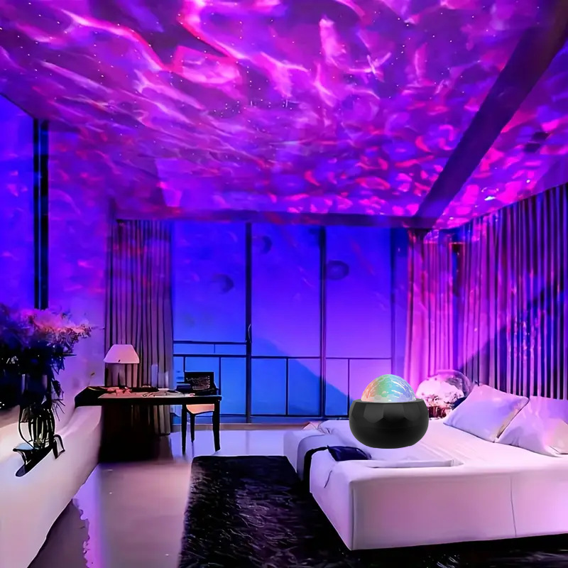 Colorful Water Ripple Projection Lamp | Aurora Starry Sky Light | Ambient Mood Lamp | Decorative Night Light | USB-Powered