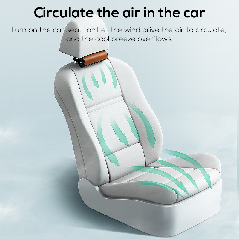 Creative New USB Car Seat Fan, Universal Rear Seat Headrest Fan for Car Backseat, Adjustable Backrest Mount Car Cooling Fan for Passengers, Quiet Auto Vehicle Fan with USB Plug-in