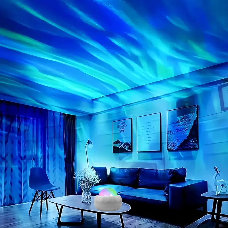 Colorful Water Ripple Projection Lamp | Aurora Starry Sky Light | Ambient Mood Lamp | Decorative Night Light | USB-Powered