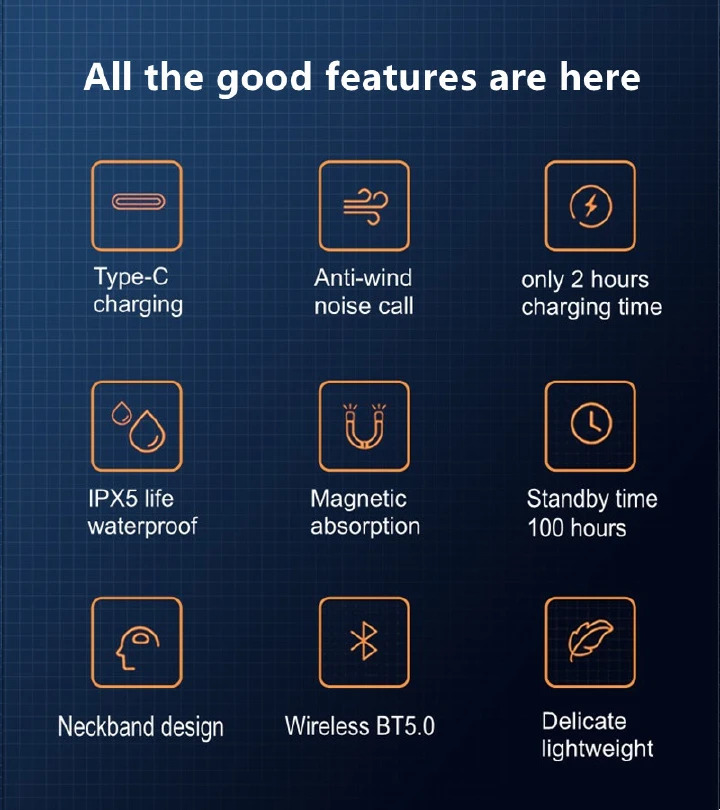 Newly Original JBL Bluetooth Sports Earphones 5.0 Wireless Headphones Wired Magnetic Sports Waterproof Neckband Earphones w/Mic in-Ear, IPX4 Sweatproof Deep Bass Headset for Phone Call Music Sports