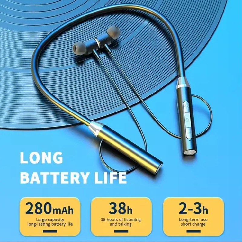 Newly Original JBL Bluetooth Sports Earphones 5.0 Wireless Headphones Wired Magnetic Sports Waterproof Neckband Earphones w/Mic in-Ear, IPX4 Sweatproof Deep Bass Headset for Phone Call Music Sports