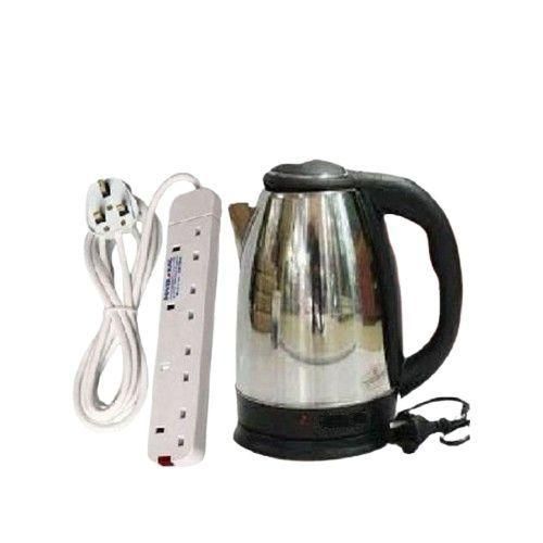 SONAR 1.8/2/2.2 L Electric Kettle + FREE 4 way Extension Cable -- Water Heater & Boiler Jug- coil less water kettle heating jug silver SONAR & Power King