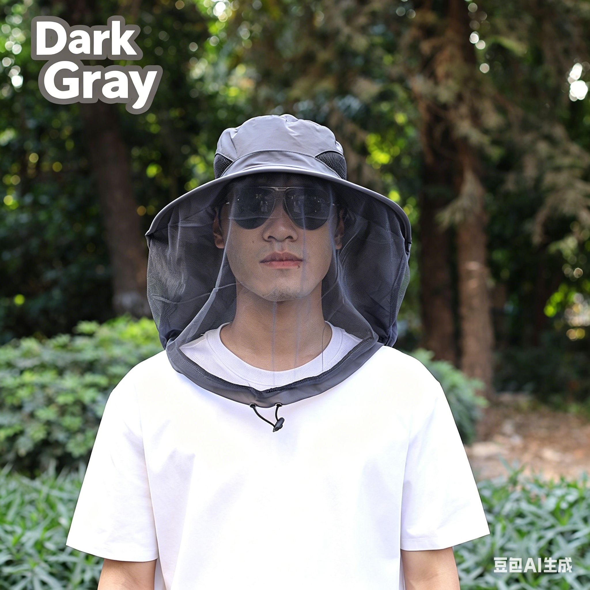 Face-Covering Anti-Mosquito Fishing Hat, Men's Outdoor Sun Hat for Hiking, Breathable Mesh Veil Hat, Night Fishing Insect-Repellent & Beekeeping Cap