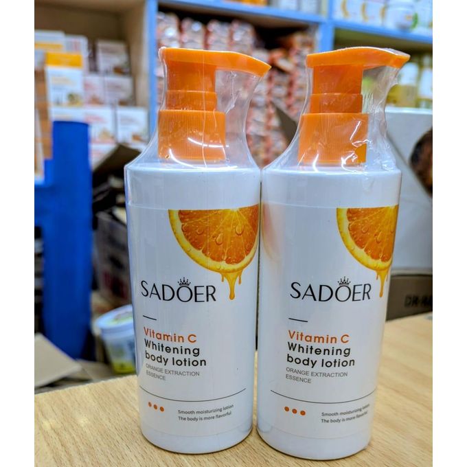 Sadoer Vitamin C Whitening Body Lotion Orange Extract Essence Brightening Moisturizing Smooth Skin Repair Hydrating Anti Aging Glow Even Tone Fast Absorbing Body Cream For Women And Men All Skin Types