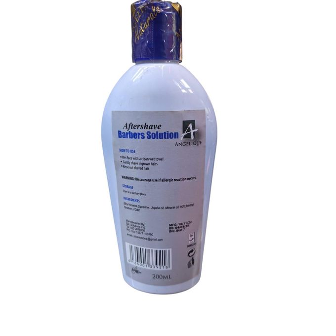 Angelique Aftershave Barber Solution 200ml Soothing Post Shave Lotion Anti Irritation Razor Bumps Relief Cooling Skin Repair Moisturizing Disinfecting Fresh Fragrance For Men Professional Barber Use